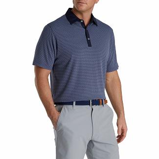 Men's Footjoy Lisle Golf Shirts Navy NZ-600268